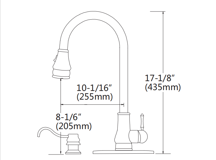 Kitchen Cabinets Design Faucet Brass Chrome Pull Out Kitchen Faucet with Sink Soap Dispenser