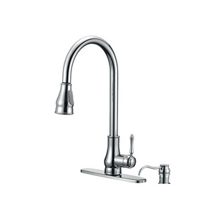 Kitchen Cabinets Design Faucet Brass Chrome Pull Out Kitchen Faucet with Sink Soap Dispenser