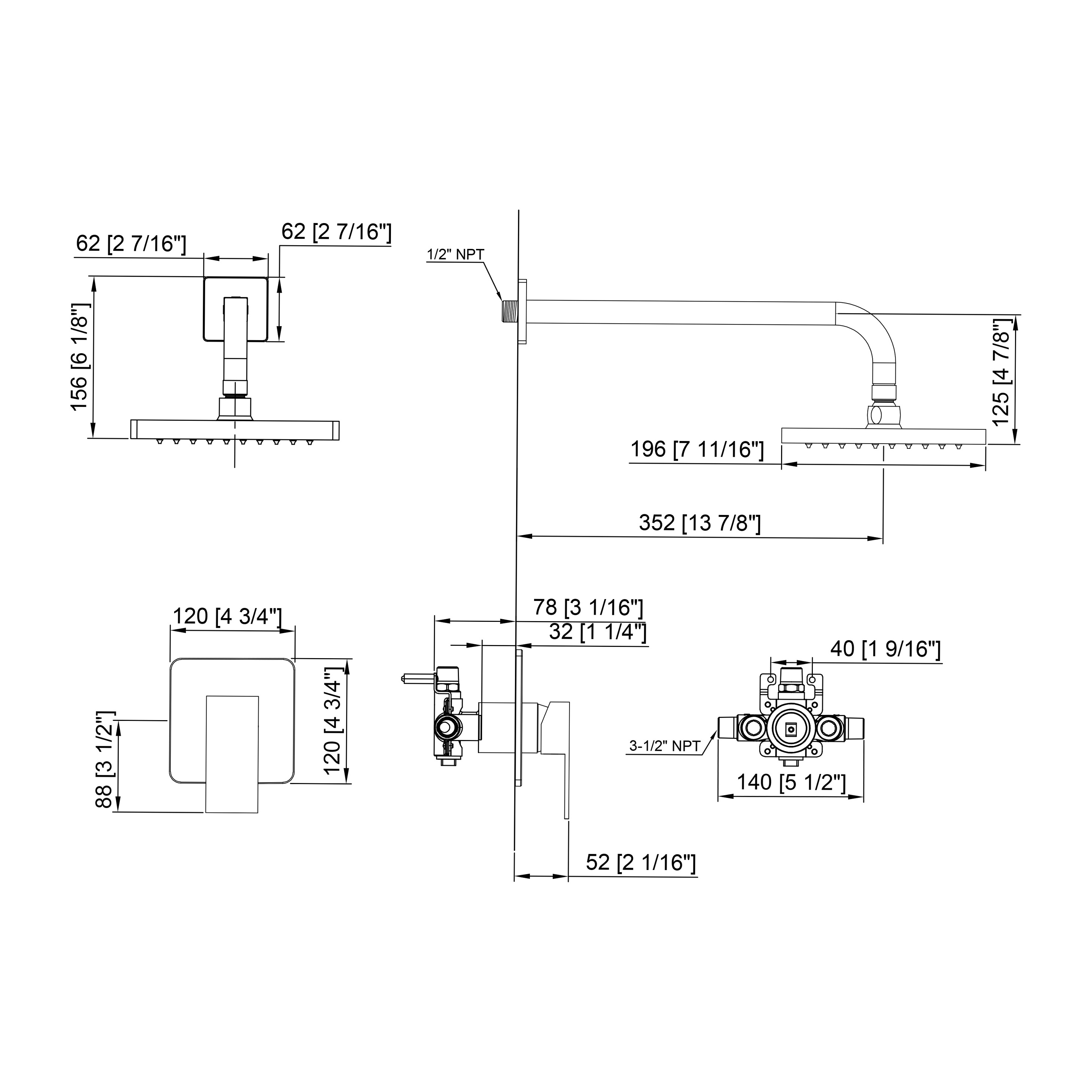 Haijun March Expo cUpc Waterfall Single Handle Wall Mounted Bath Shower Faucets