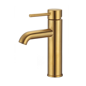 Gold Basin Faucets Single Hole Bathroom Sink Faucet Single Handle Brushed Gold Bathroom Faucet Vanity Mixer Water Tap