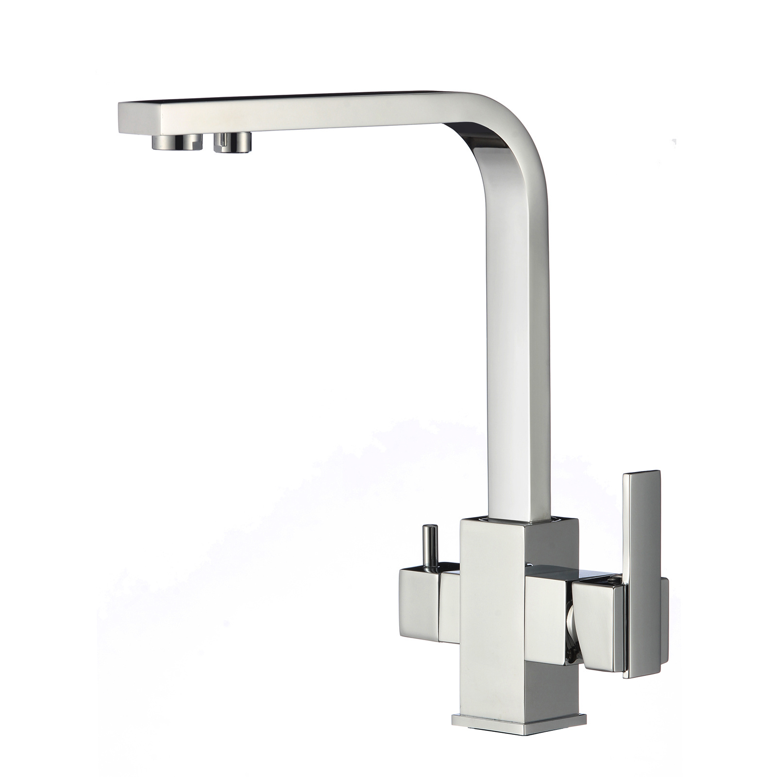 Tidjune 3 Way Water Tap Swivel Drinking Filter Water Faucet 3 Way Water Purifier Kitchen Faucets Stainless Steel Chrome Modern