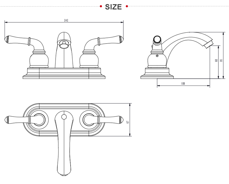 Haijun Australian Watermark Thermostatic Black Bathroom 3 Holes Two Handles Mixer Tap Faucet