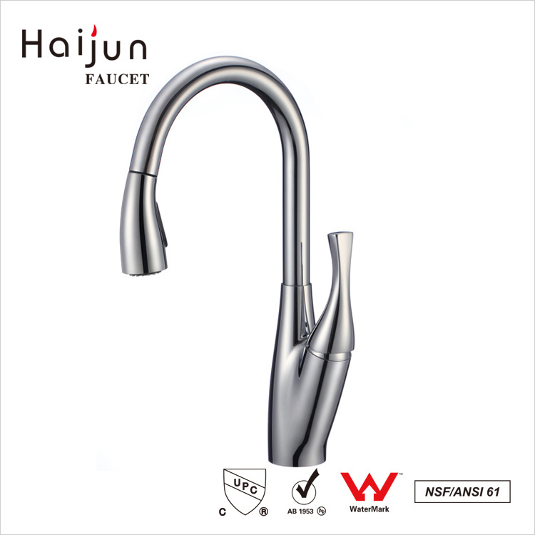 Haijun 2019 Upc Warranty Long Neck Copper Single Handle Thermostatic Kitchen Faucet