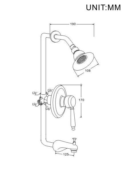 Haijun Shower Faucet Single-function Tub Spout and Shower Trim Kit , Shower System Bath Faucets Set Bathroom Chrome Modern