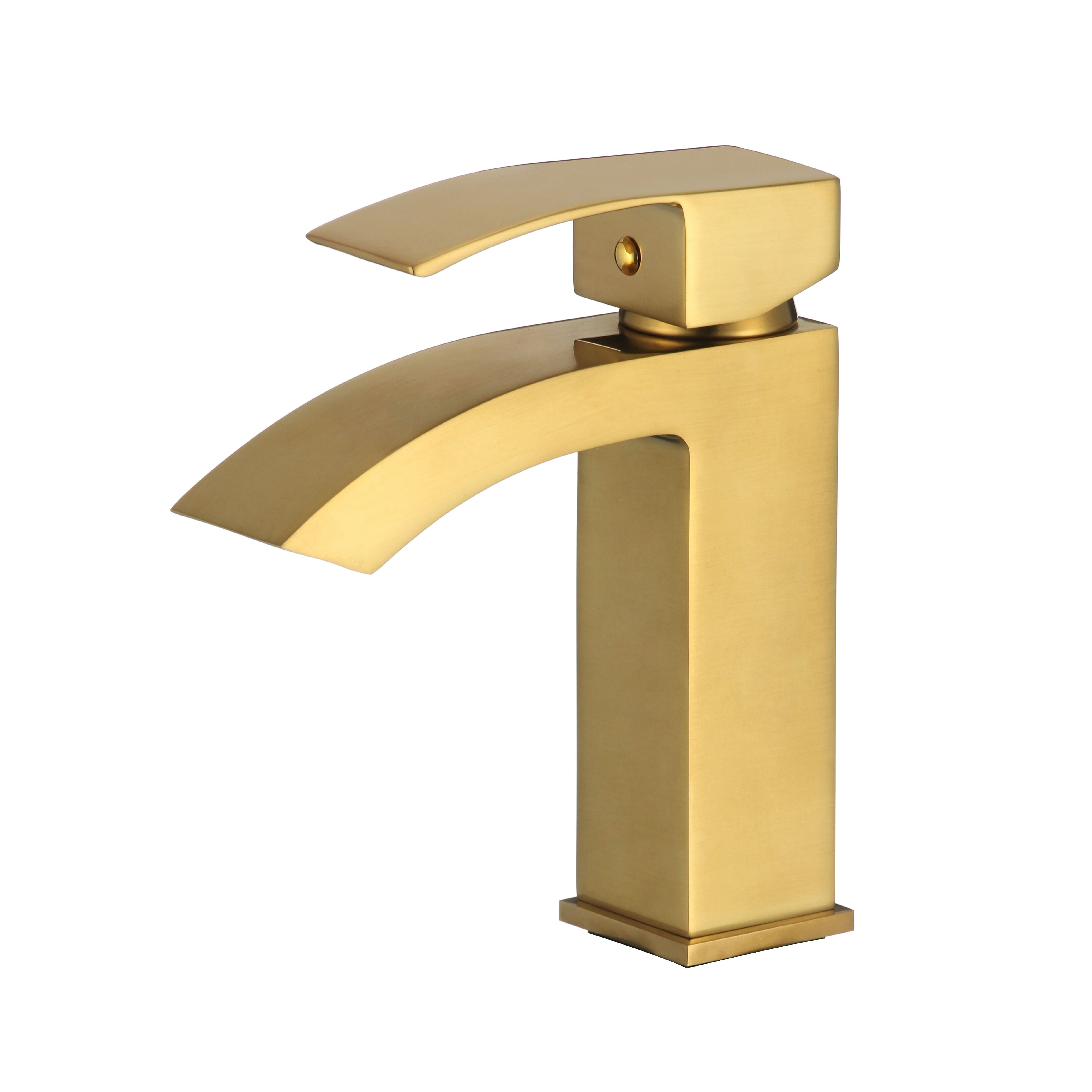 Gold Basin Faucets Single Hole Bathroom Sink Faucet Single Handle Brushed Gold Bathroom Faucet Vanity Mixer Water Tap