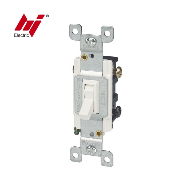 15A 120V/277V 3 Way Toggle Light Switch 1 Gang Wall Switch