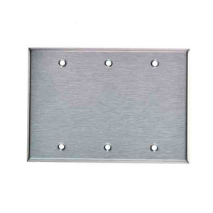 Blank Light Switch Wall Plate Size 3-Gang Metal Stainless Steel Cover Plate