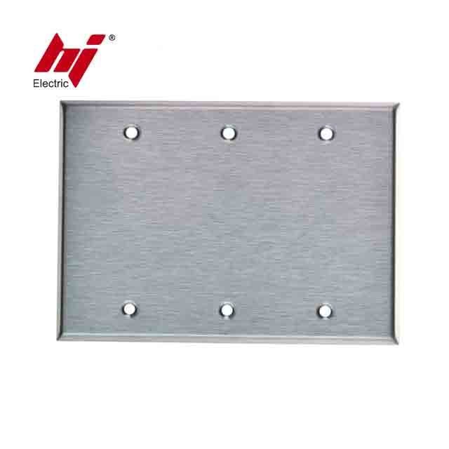 Blank Light Switch Wall Plate Size 3-Gang Metal Stainless Steel Cover Plate