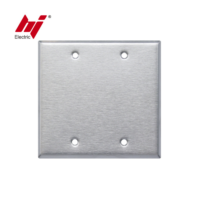 Blank Light Switch Wall Plate Size 3-Gang Metal Stainless Steel Cover Plate