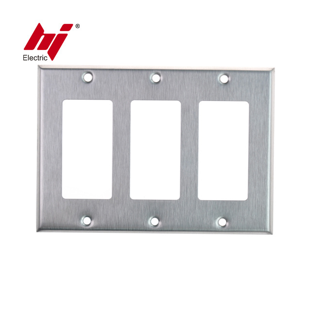 Home Electrical Outlet Cover Rocker /Decorator/GFCI Wall Switches Stainless Steel Cover Plate