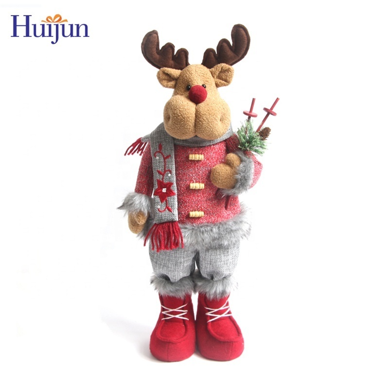 Large Standing New Christmas Santa Claus Doll Ornament with high quality Plush Toys Xmas Figurine Christmas Decoration