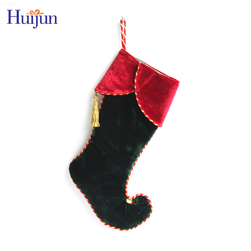 Wholesale Bulk Velvet Shiny Toed Christmas Stockings Xmas Stockings Christmas Tree Decorated