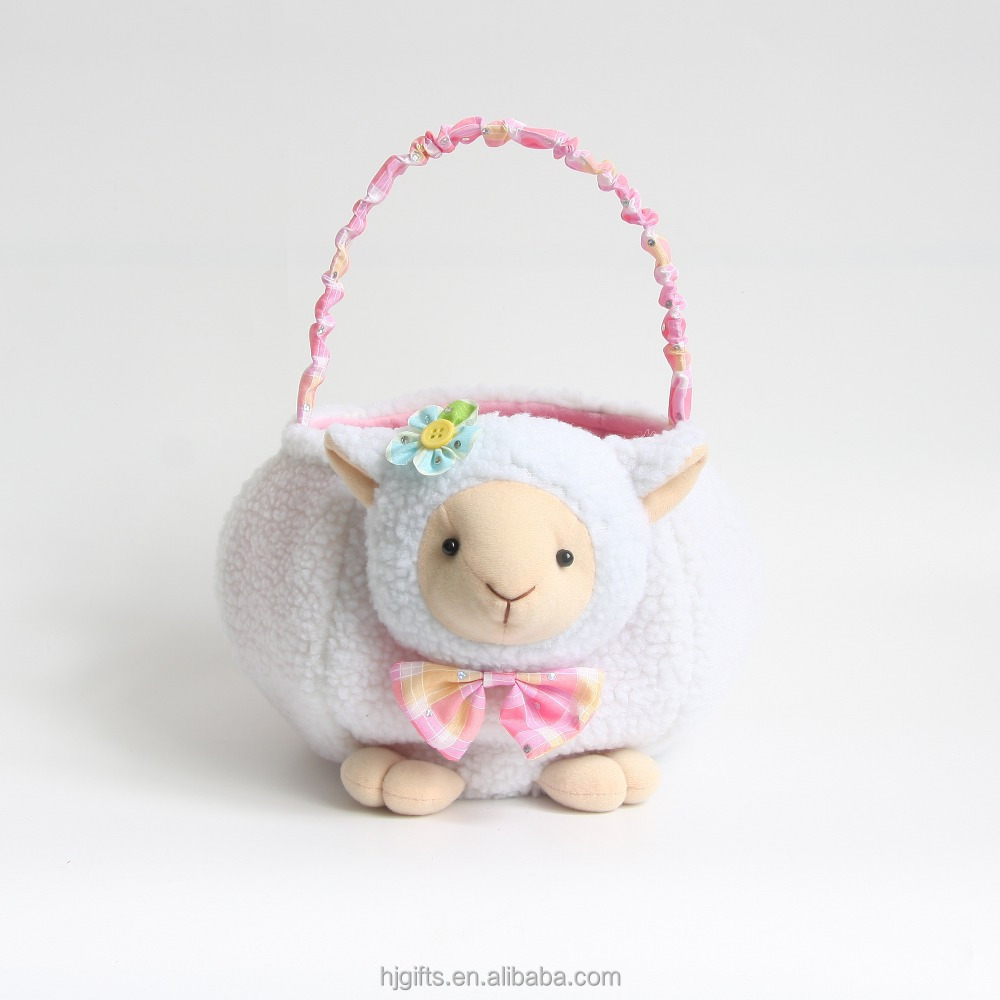 Wholesale custom Top Cute Easter Basket with Rabbit Bunny & Duck & Sheep Easter Bunny Bucket