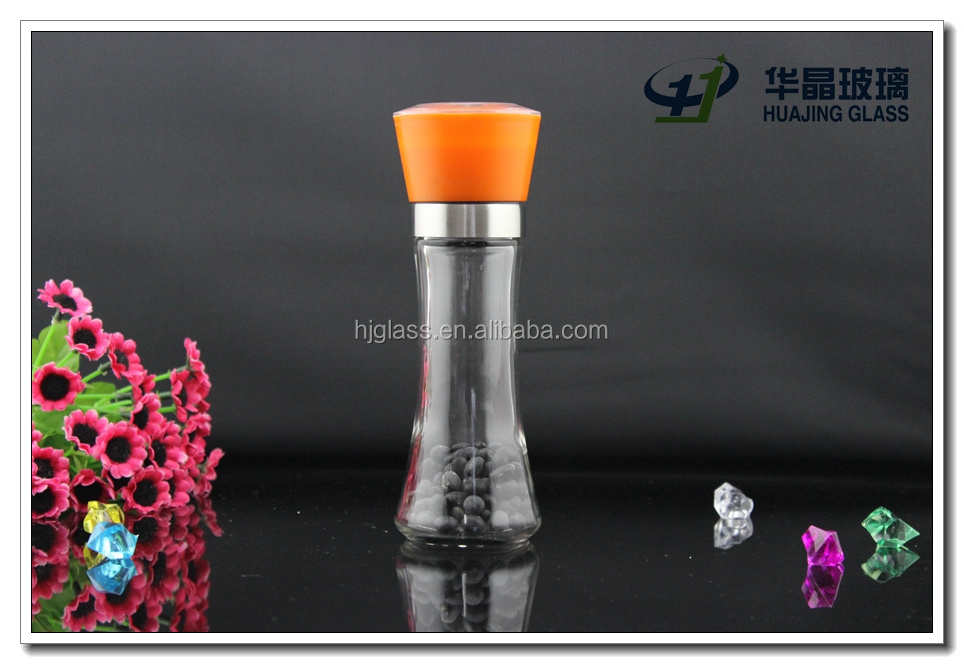 hot sale 170ml unique glass pepper and salt grinder for wholesale