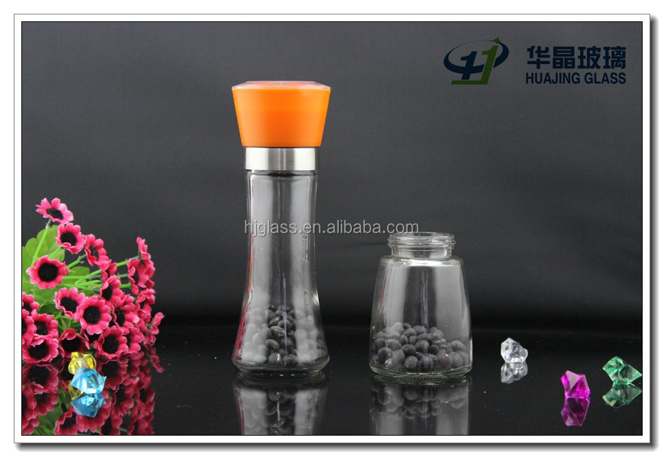 hot sale 170ml unique glass pepper and salt grinder for wholesale