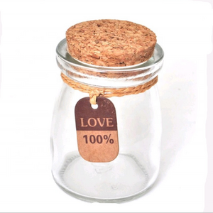 Wholesale Milk Drink Container Pot 150ml  Glass Pudding Jar Yogurt Pudding Cup 5oz With Cork Lid