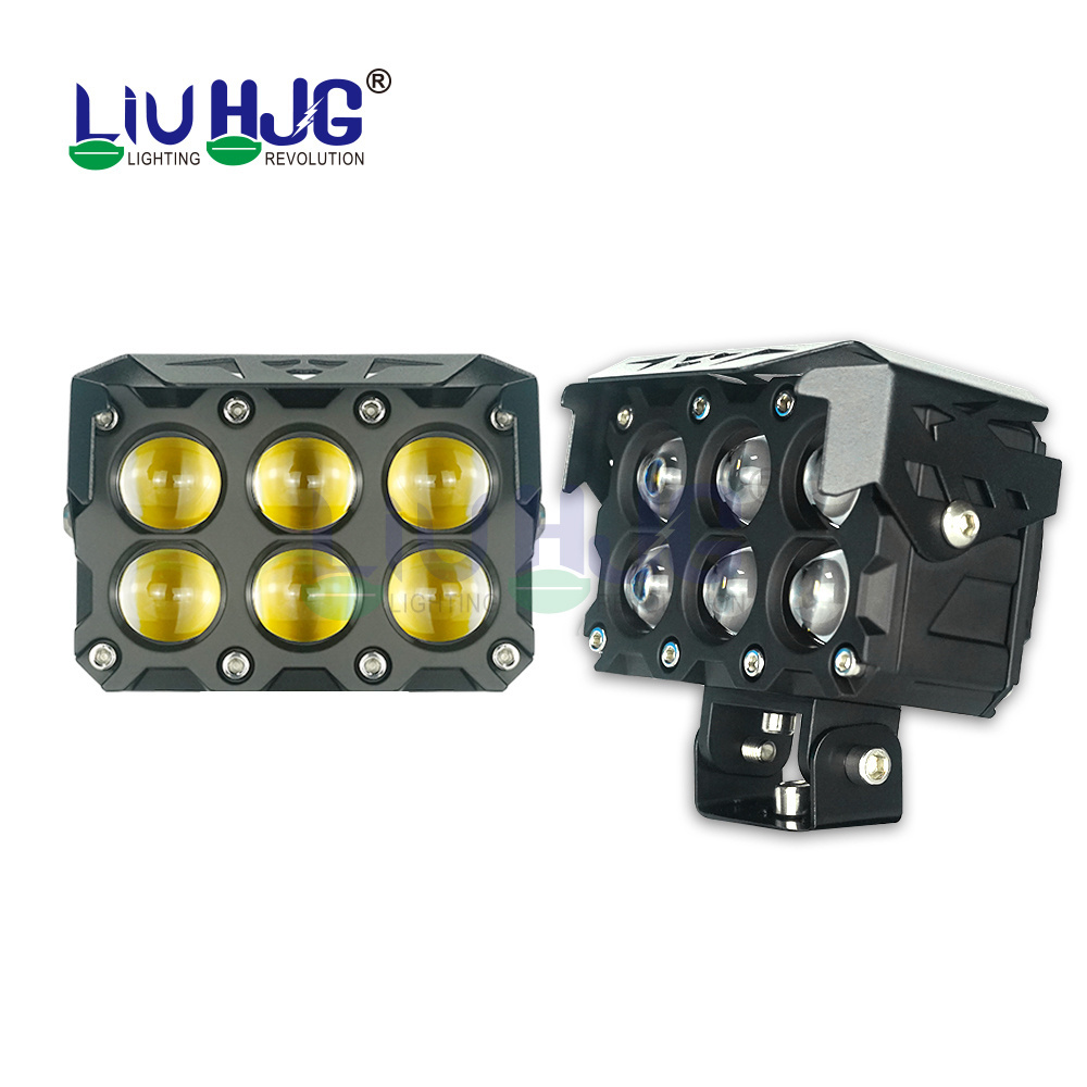 HJG 6 Lens plus motorcycle led headlight drl led fog lamp led fog driving lights for motorcycle accessories