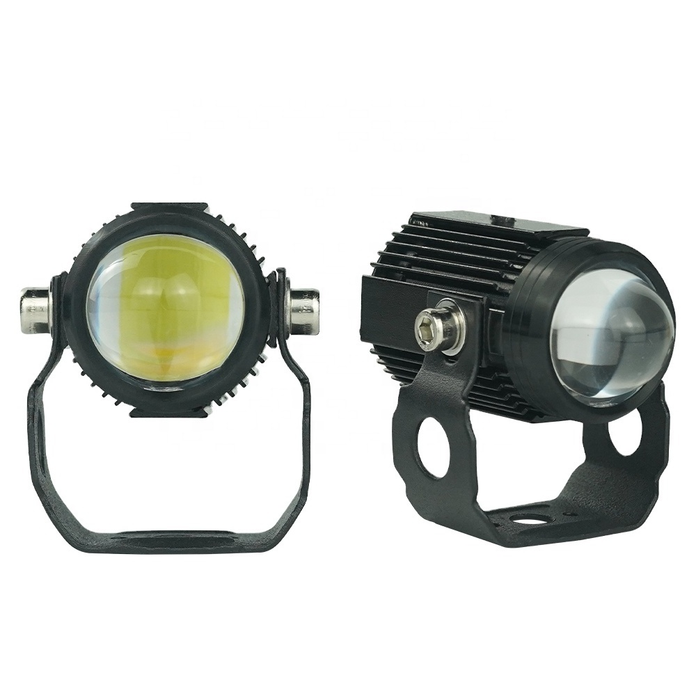 Motorcycle LED Spotlight Headlight Dual colour LED Lens Hi/Low beam Driving Spot Fog Light For moto 12V External auxiliar farol