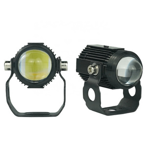 Motorcycle LED Spotlight Headlight Dual colour LED Lens Hi/Low beam Driving Spot Fog Light For moto 12V External auxiliar farol