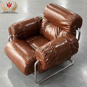 HJ HOME Mid-Century Modern Italian Pod Lounge Club Chair in the Manner of Tobia Scarpa microfiber leather fluffy leisure chair