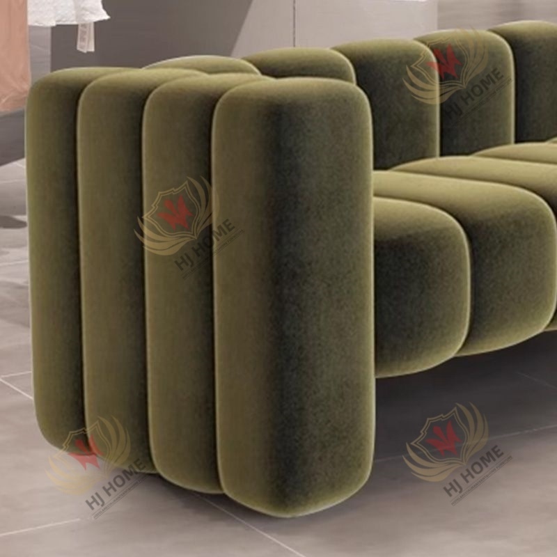 HJ HOME Velvet Fabric Nordic Luxury Creative Modern Bedroom Sofa At The Back Ottoman Bench For Hotel Home Shop