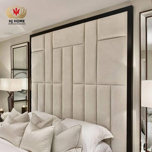 HJ HOME Modern Customized Bedroom Leather background Interior Wall Decoration Design Upholstered Fabric Wall Panel