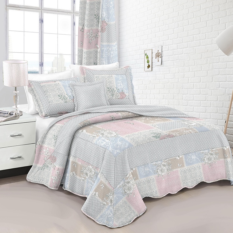 wholesale window blackout quilt bedspread luxury king customized living room fabric curtains