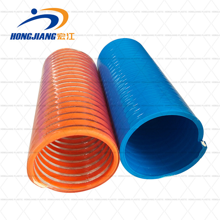 Hot Sales Gray Orange Blue PVC  High Pressure Corrugated Helix Suction Delivery Hose