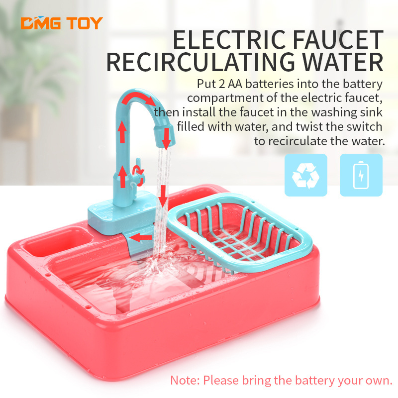 High quality puzzle toy boys and girls dishwasher circulating water outlet from faucet pretend play toys set