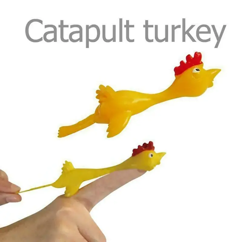 Catapult Turkey Fun And Tricky Slingshot Chick Practice Chicken Elastic Flying Finger Birds Sticky Toys Random