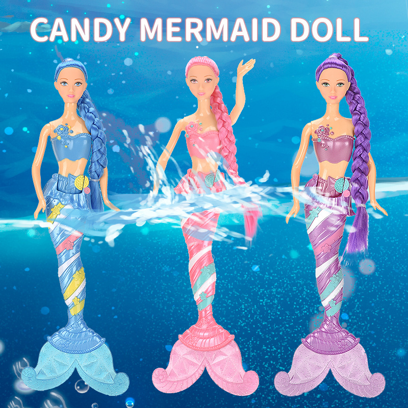 Wholesale Mermaid Princess Doll Girl Simulation Doll Children's Toy Activity Joint Long Hair Candy Mermaid Doll Set