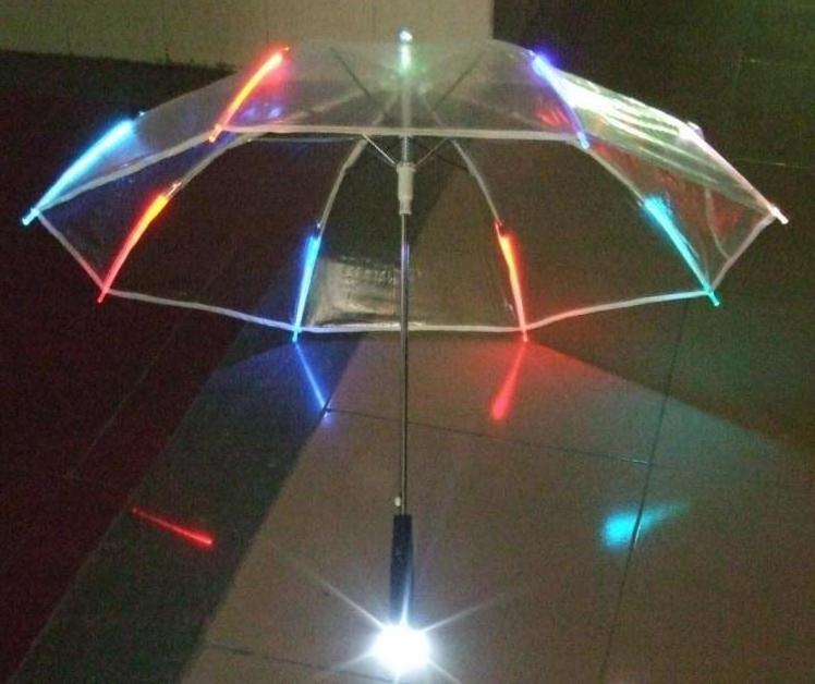 Automatic straight Flashing LED Luminous Umbrella Transparent Clear Umbrella with light