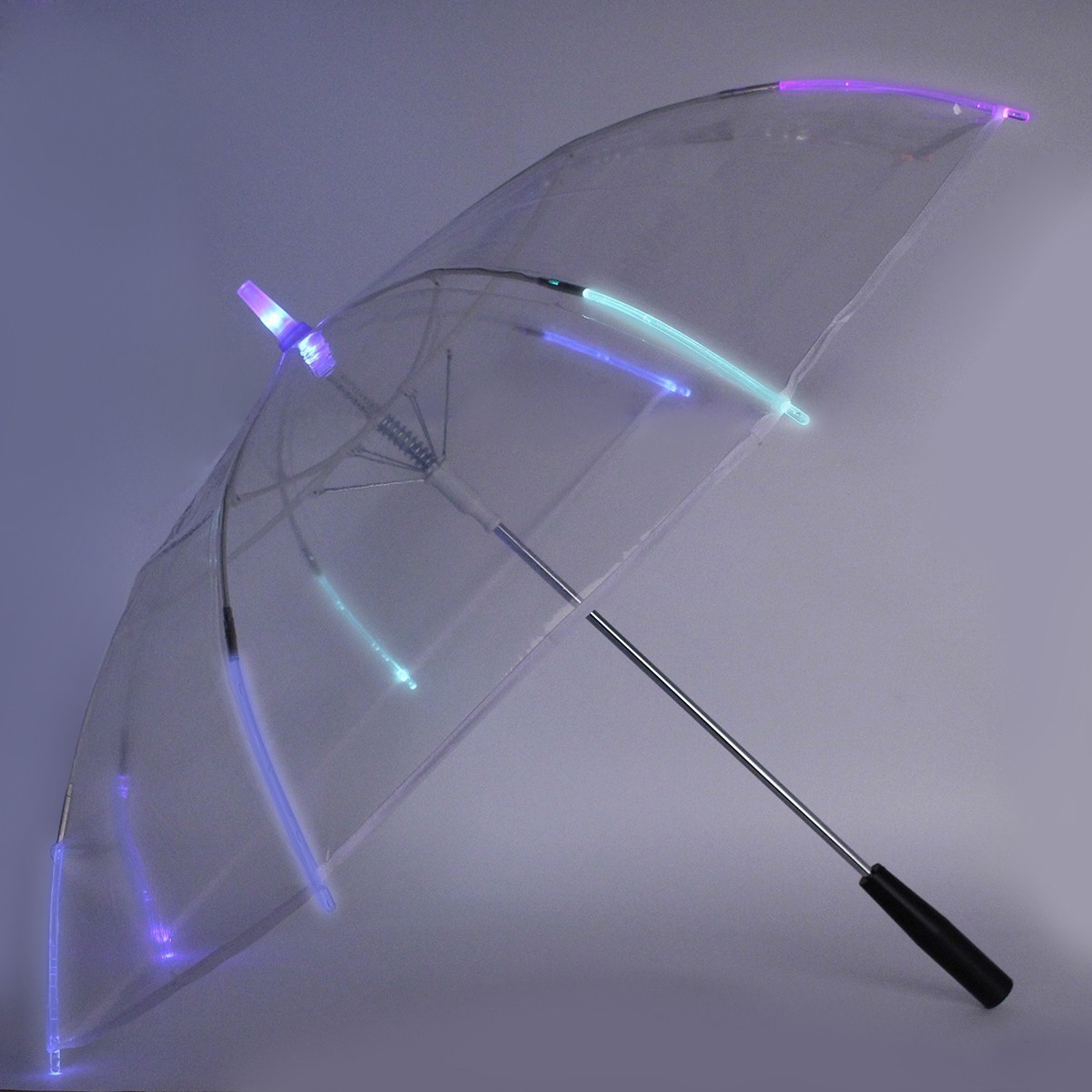 Automatic straight Flashing LED Luminous Umbrella Transparent Clear Umbrella with light