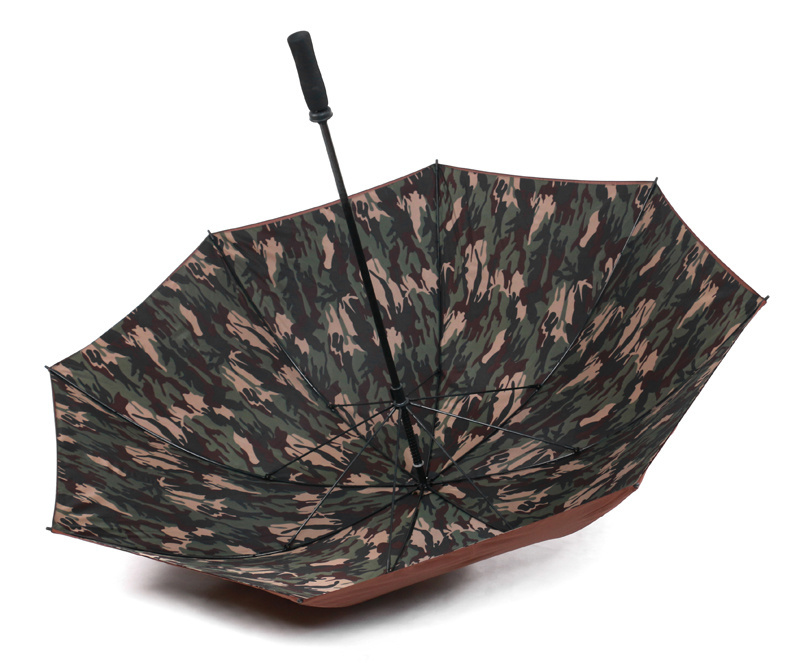 62/64 inch double canopy windproof amy camouflage golf umbrella with custom logo name tag