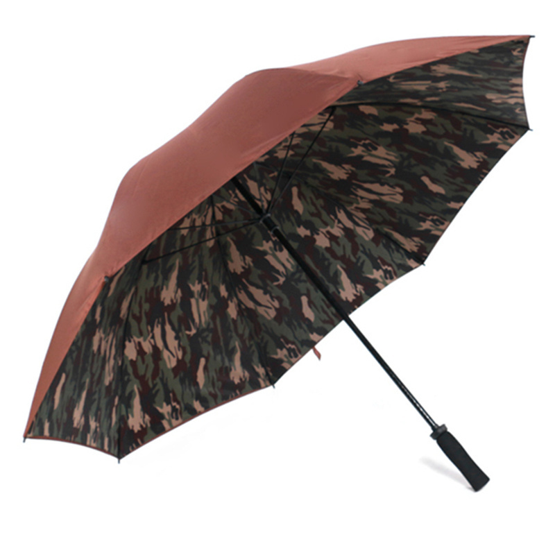 62/64 inch double canopy windproof amy camouflage golf umbrella with custom logo name tag