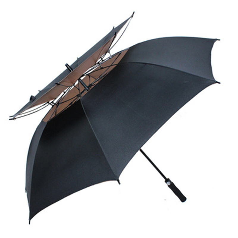 62 inch oversize outdoor golf umbrella double canopy flip proof air vent golf paraguas umbrella storm umbrella