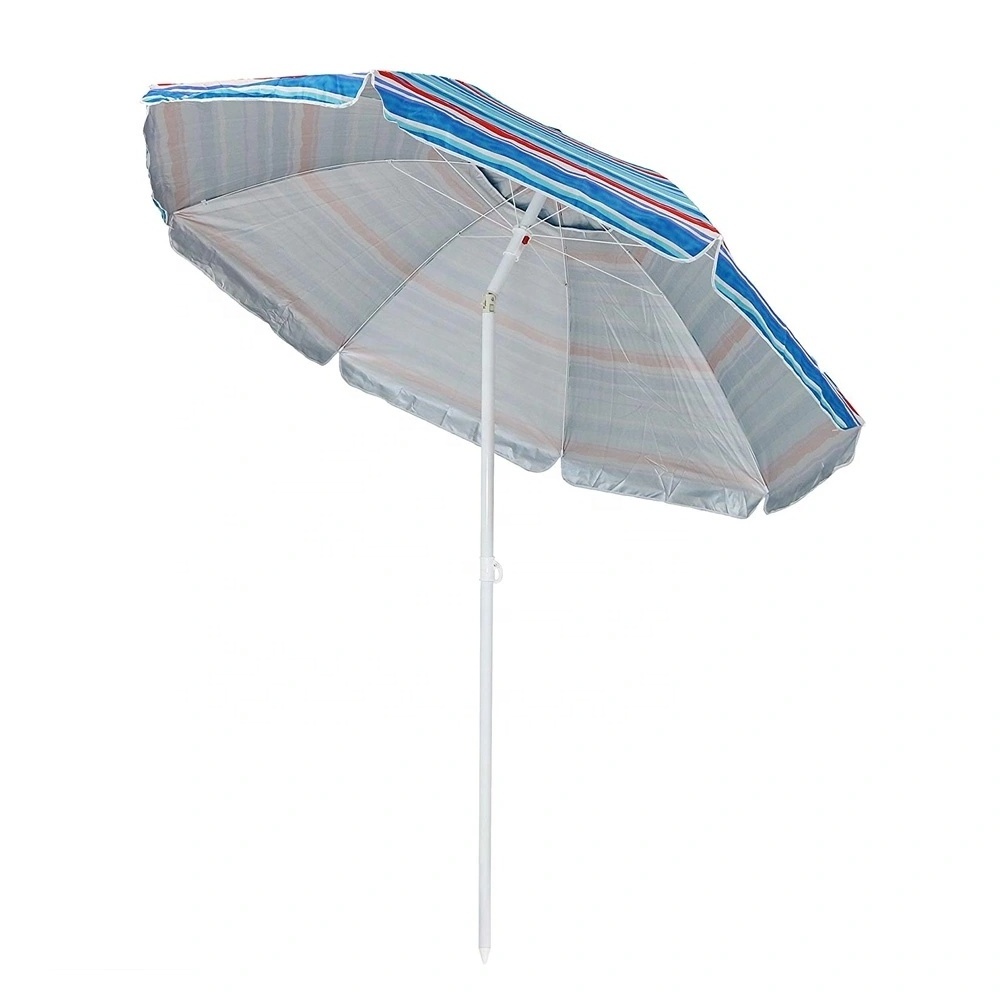 1.8m Vintage Style Rainbow Large Outdoor Sun UV Protect Sea Sand Beach Parasol Umbrella, Sombrillas de playa