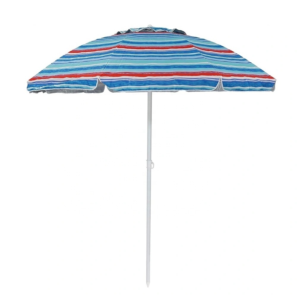 1.8m Vintage Style Rainbow Large Outdoor Sun UV Protect Sea Sand Beach Parasol Umbrella, Sombrillas de playa