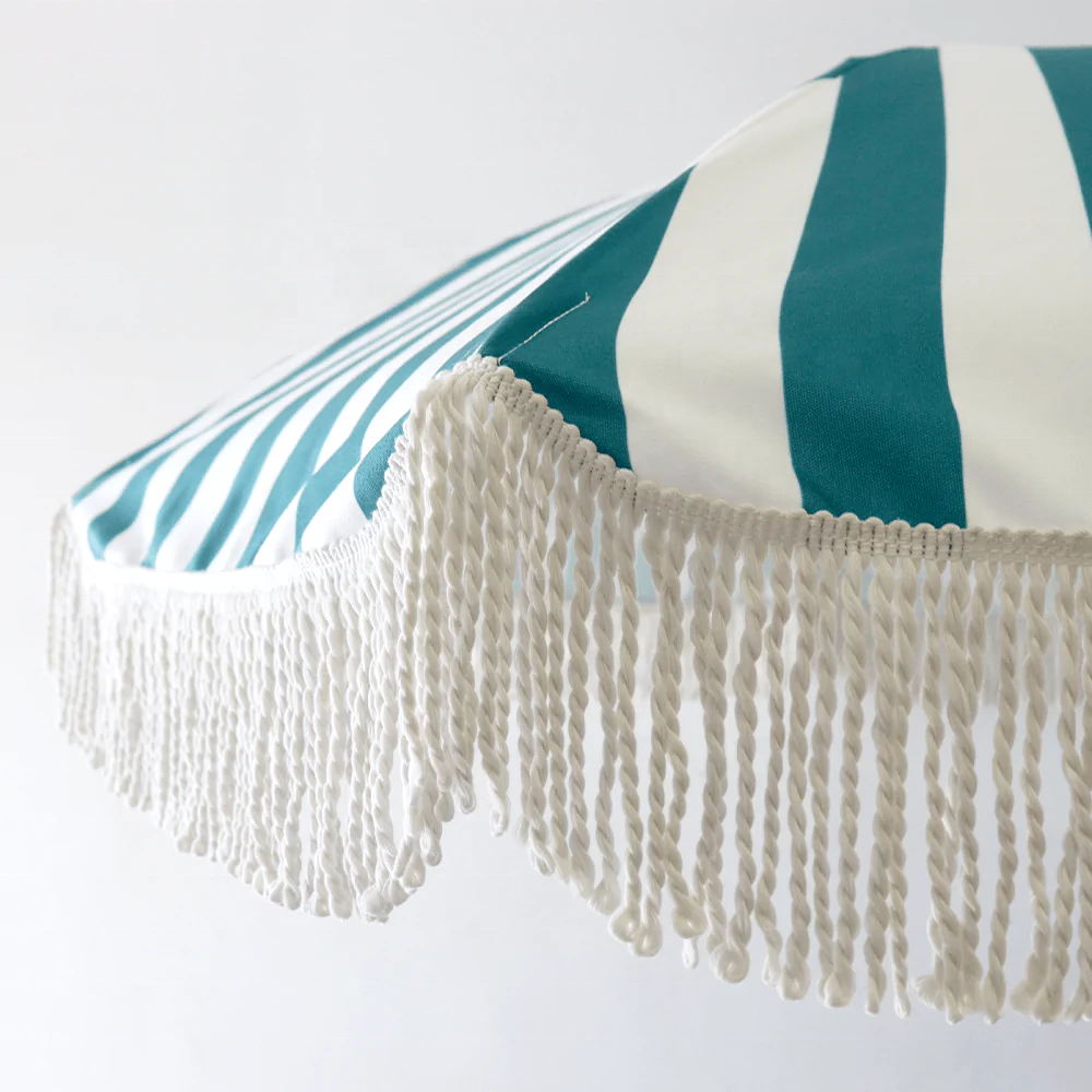 2m diameter ecofriendly luxury custom tassel beach umbrella with tassels, Beach Umbrella With Fringes