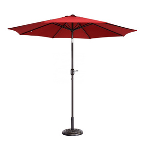 9ft waterproof outdoor garden patio Umbrella With Push Button Tilt And Crank,market umbrella Parasols with base