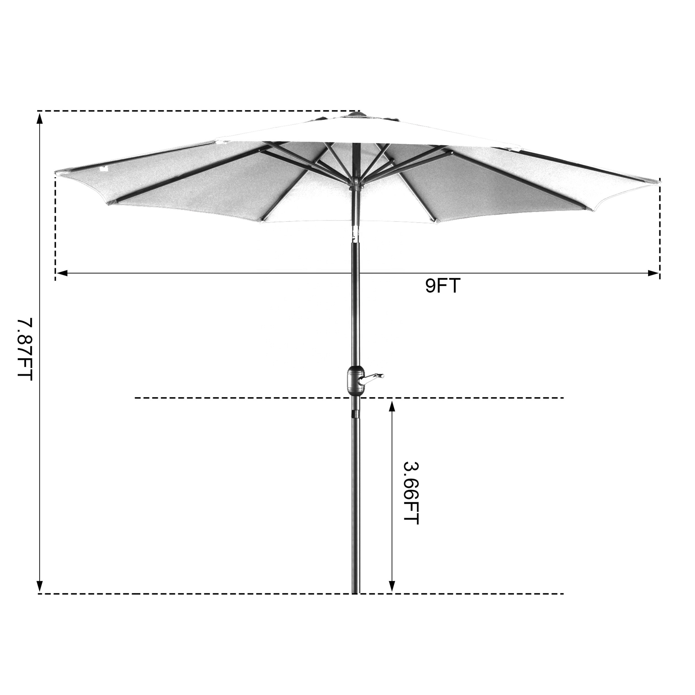 9ft waterproof outdoor garden patio Umbrella With Push Button Tilt And Crank,market umbrella Parasols with base