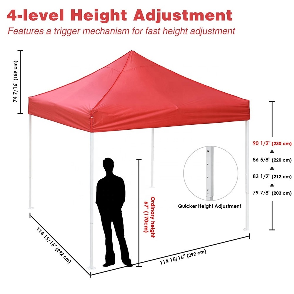 10x10' fold easy pop up outdoor trade show tent,portable gazebo tents Instant Shelter canopy tent for events wedding party