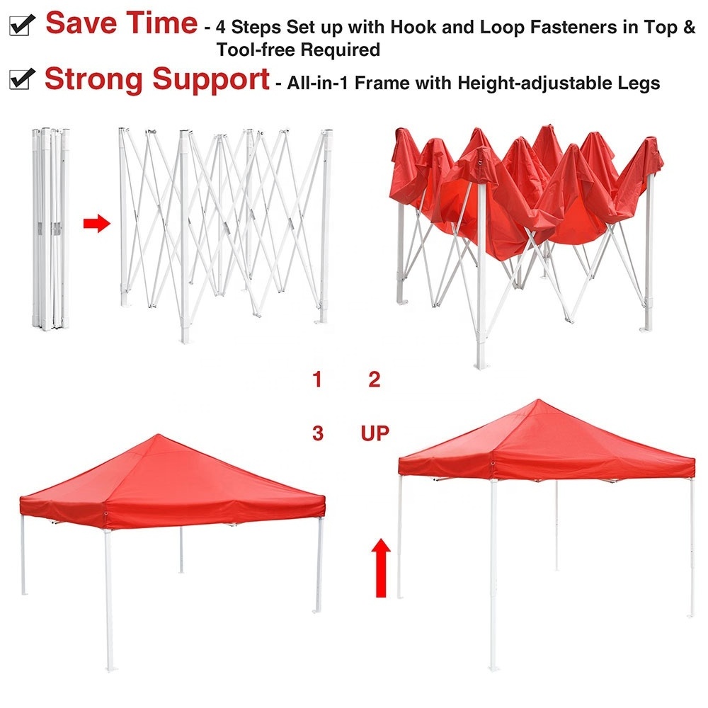 10x10' fold easy pop up outdoor trade show tent,portable gazebo tents Instant Shelter canopy tent for events wedding party