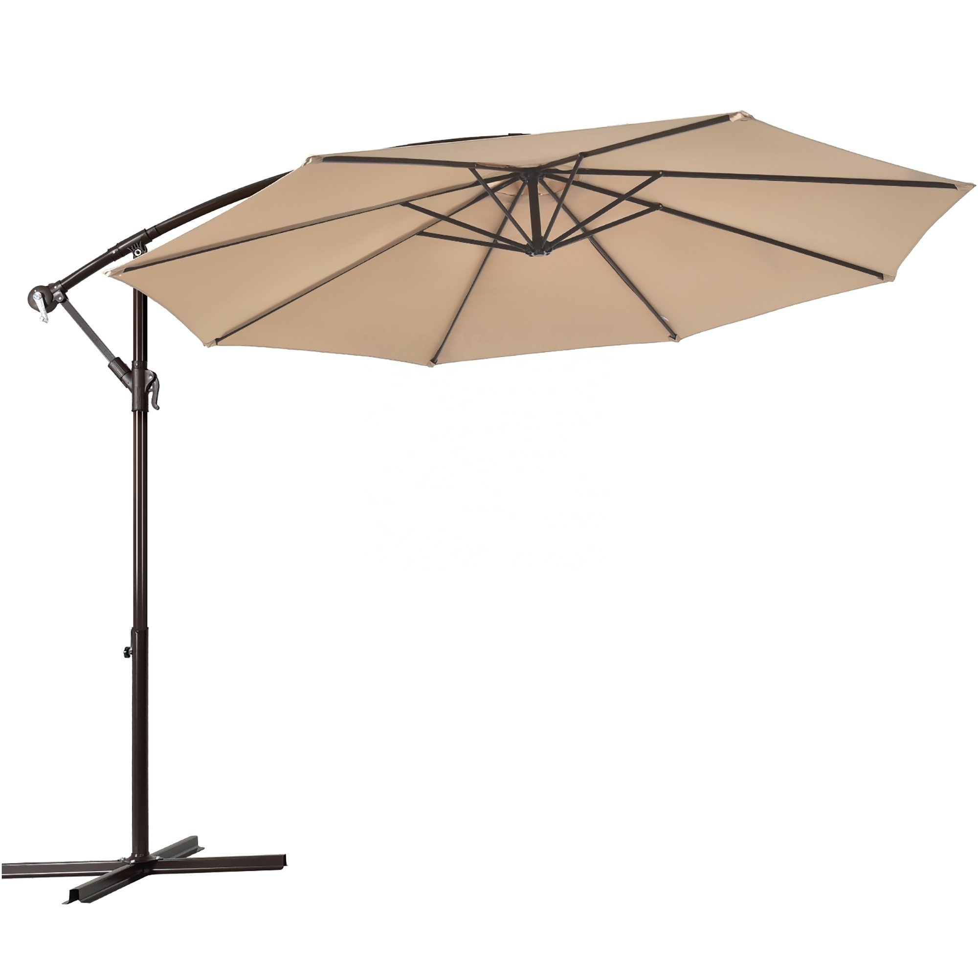 Deck Outdoor Offset Market Hanging Cantilever Umbrella with steel cross Base for Garden Backyard Pool