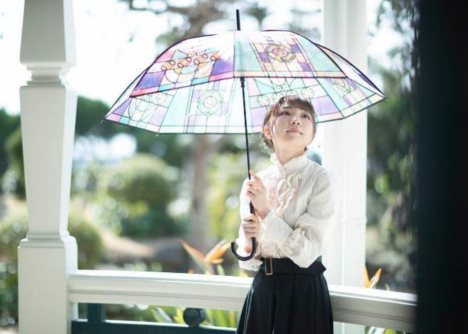 new design  Retro Palace Style Stained Glass Long Handle Automatic straight INS auto open Transparent Umbrella