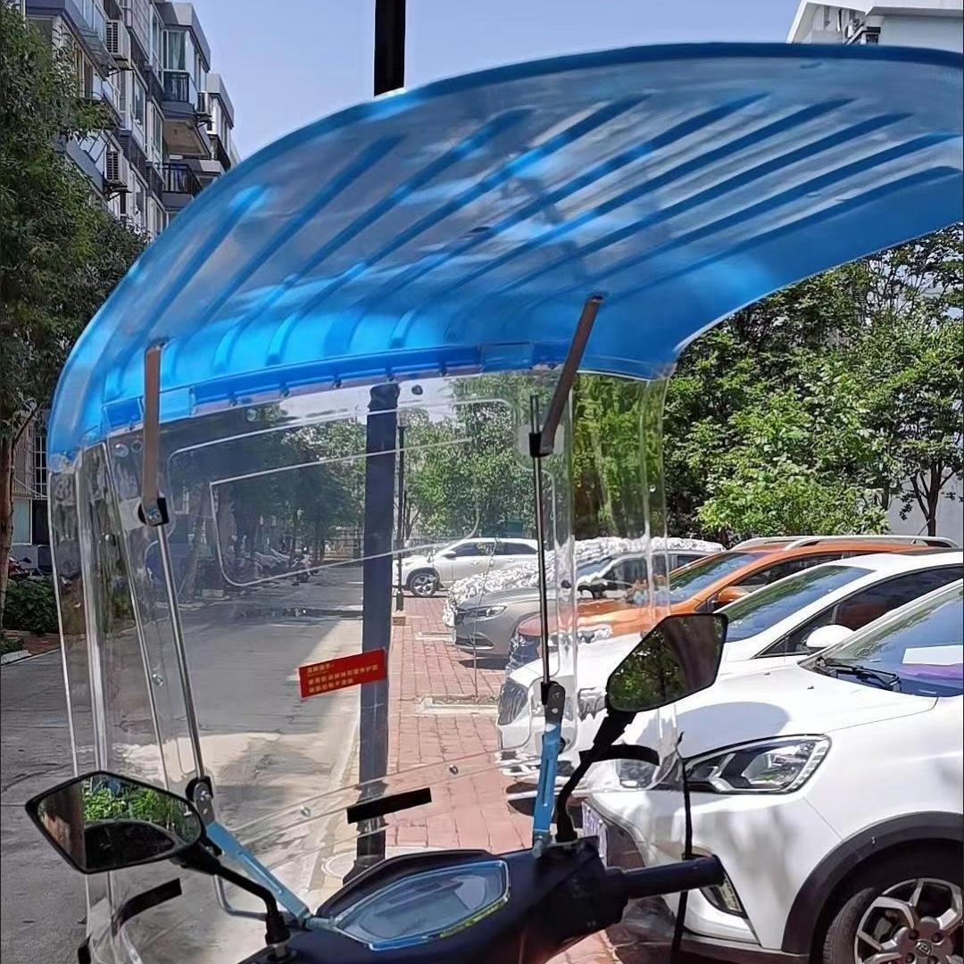 New short outdoor electric bike cover  7 shape waterproof windproof sunshade motorcycle umbrella