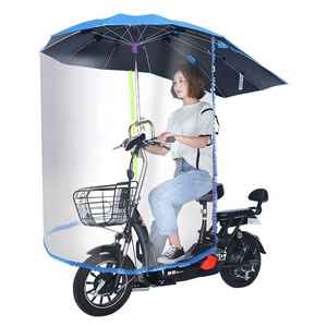 New style windproof electrical Scooter Bicycle Bike Motorbike motorcycle umbrella PVC canopy for rain and sunshade