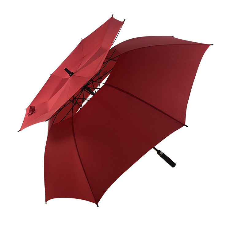 Durable Promotional Wind Vented Fiber Golf  Automatic Umbrellas with Logo Custom, Sombrillas