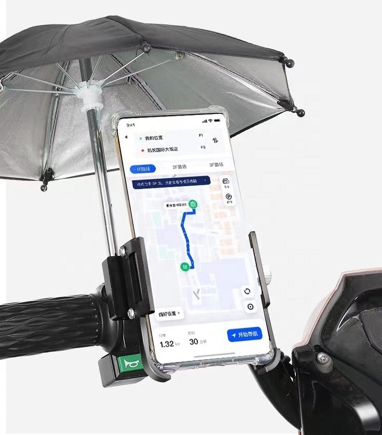 Umbrella manufacture toy umbrella motorcycle bike cell phone holder with umbrella waterproof sunshade