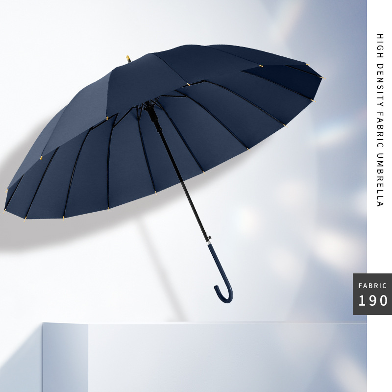 straight umbrellas with J leather handle for the rain, custom umbrella with logo printing in multiple colors